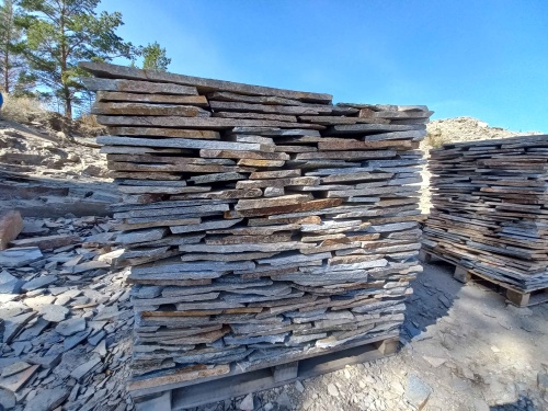 Плитняк златолит серебристый для фасада купить в Владимире