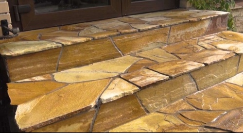 Плитняк златолит жёлтый золотистый для отмостки купить в Владимире